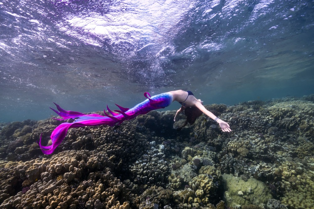 Unterwassershooting beim Meerjungfrauenurlaub nach Italien